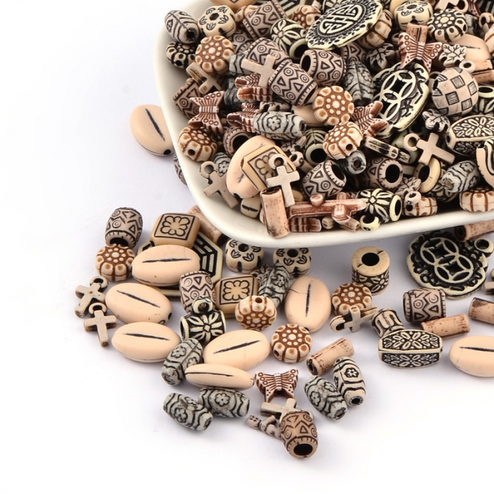 Намистини Акрилові Античні: Змішані Форми, Мікс