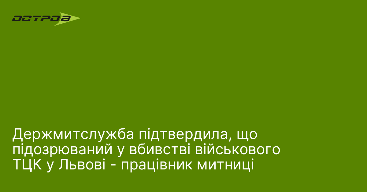 Держмитслужба підтвердила, що підозрюваний у вбивстві військового ТЦК у Львові - працівник митниці