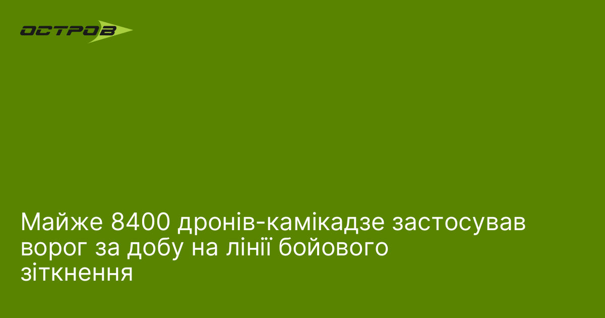 Майже 8400 дронів-камікадзе застосував ворог за добу на лінії бойового зіткнення