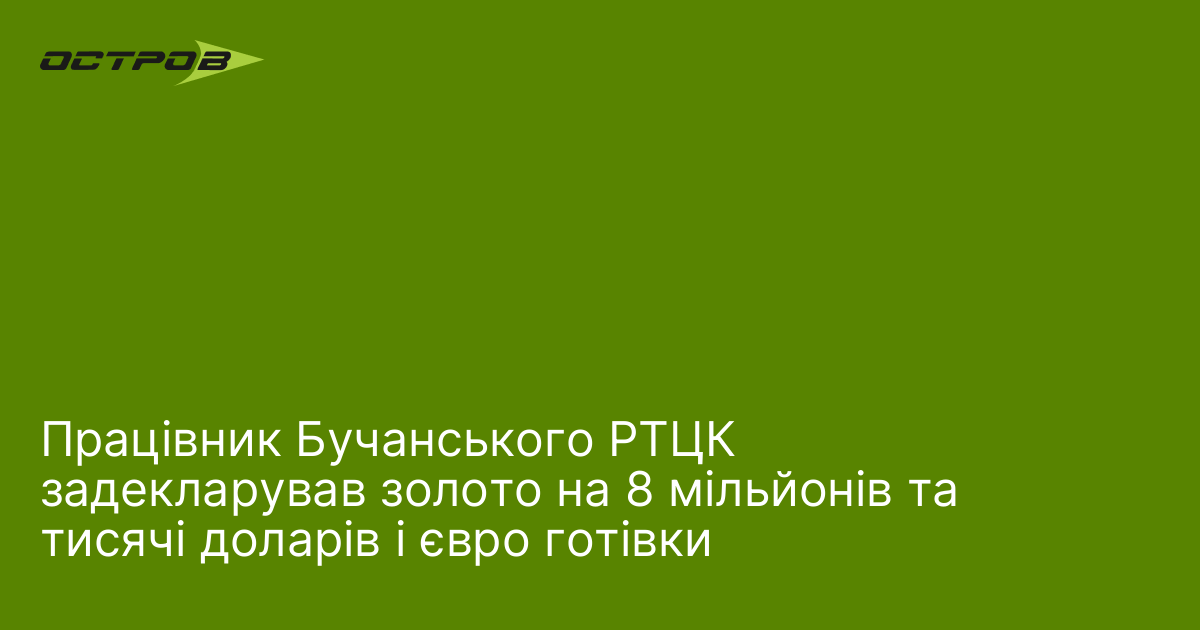 Працівник Бучанського РТЦК задекларував золото на 8 мільйонів та тисячі доларів і євро готівки