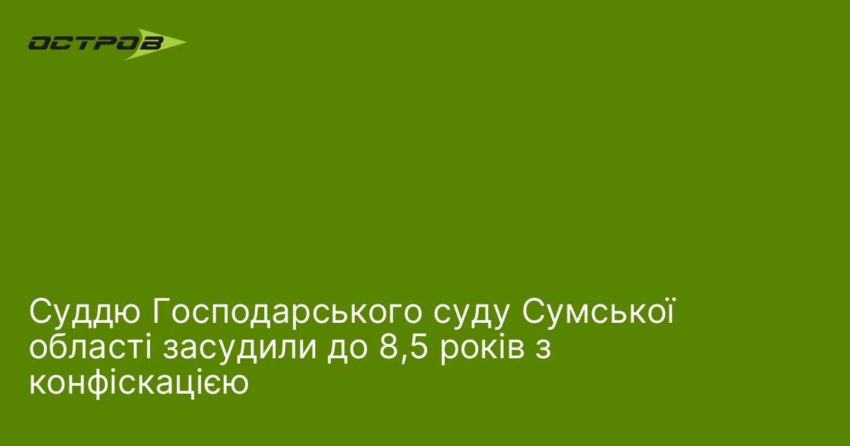 Суддю Господарського суду Сумської області засудили до 8,5 років з конфіскацією