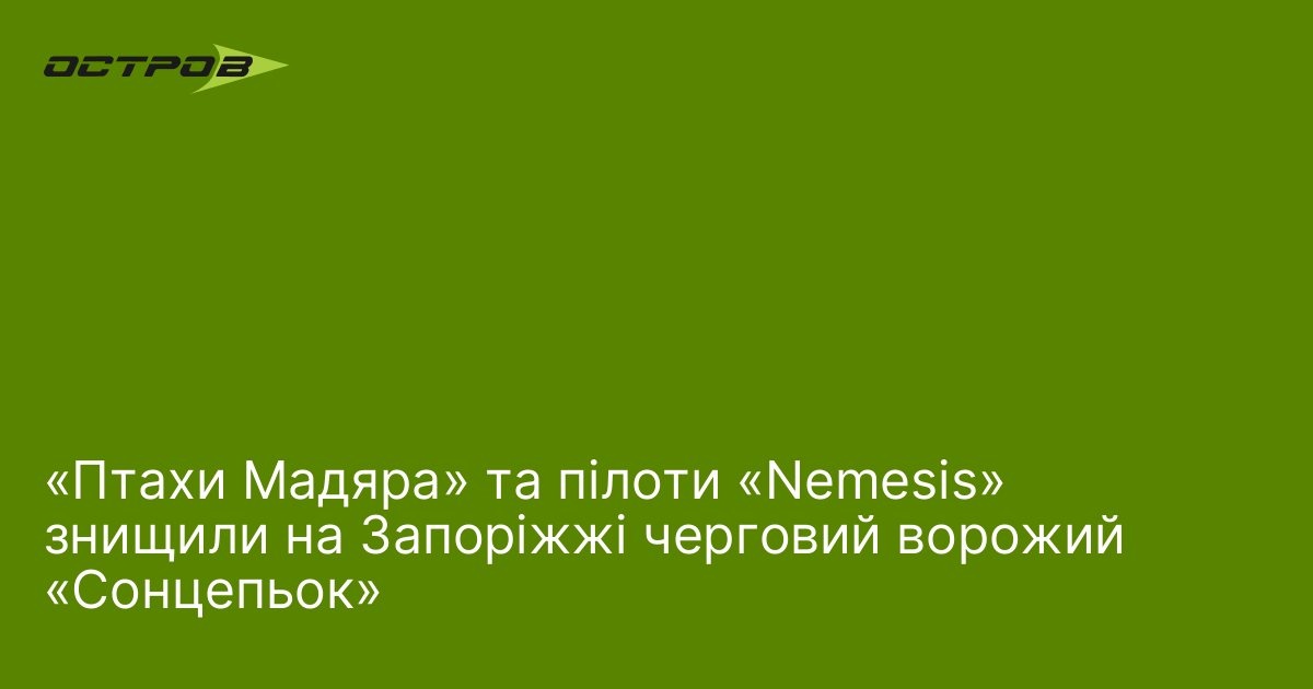 «Птахи Мадяра» та пілоти «Nemesis» знищили на Запоріжжі черговий ворожий «Сонцепьок»