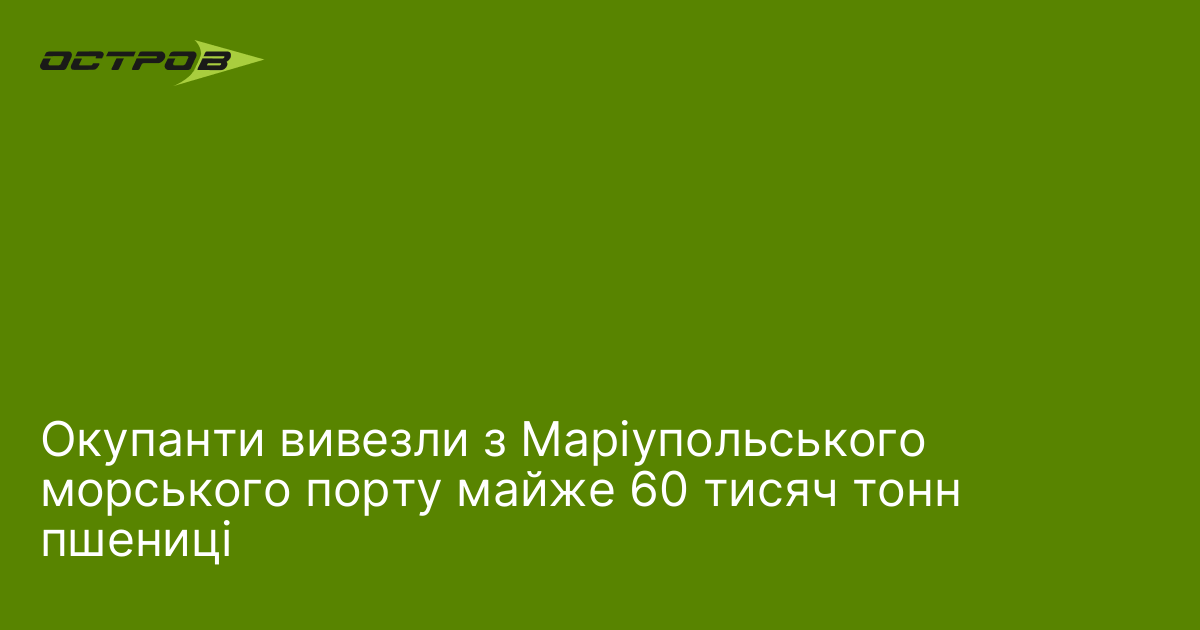 Окупанти вивезли з Маріупольського морського порту майже 60 тисяч тонн пшениці