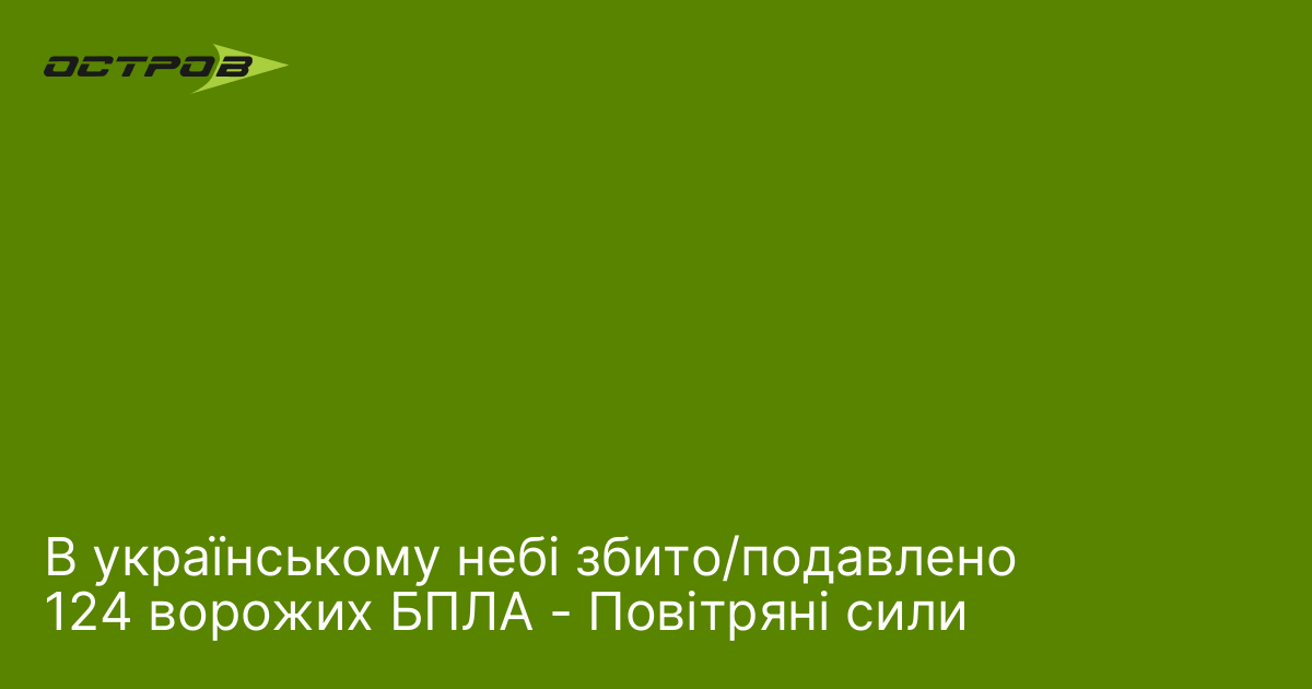 В українському небі збито/подавлено 124 ворожих БПЛА - Повіт